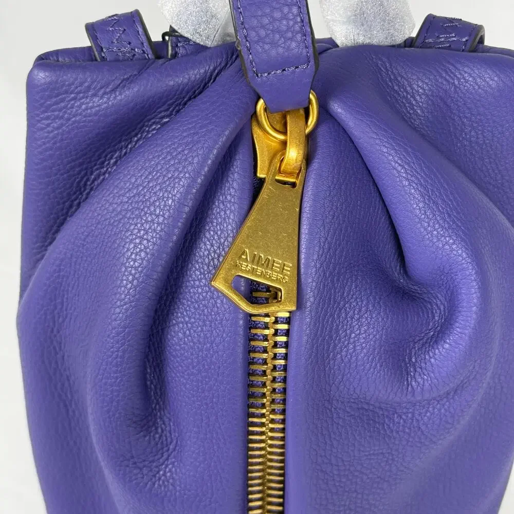 Aimee Kestenberg Purple Tamitha Mini Leather Cotton Backpack Crossbody NWT - Picture 4 of 15